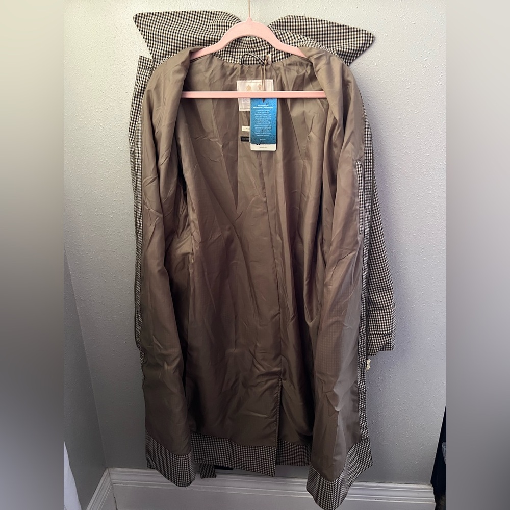 BARBOUR Somerland Belted Checked Cotton-blend Trench Coat Size 10 New - Picture 13 of 16